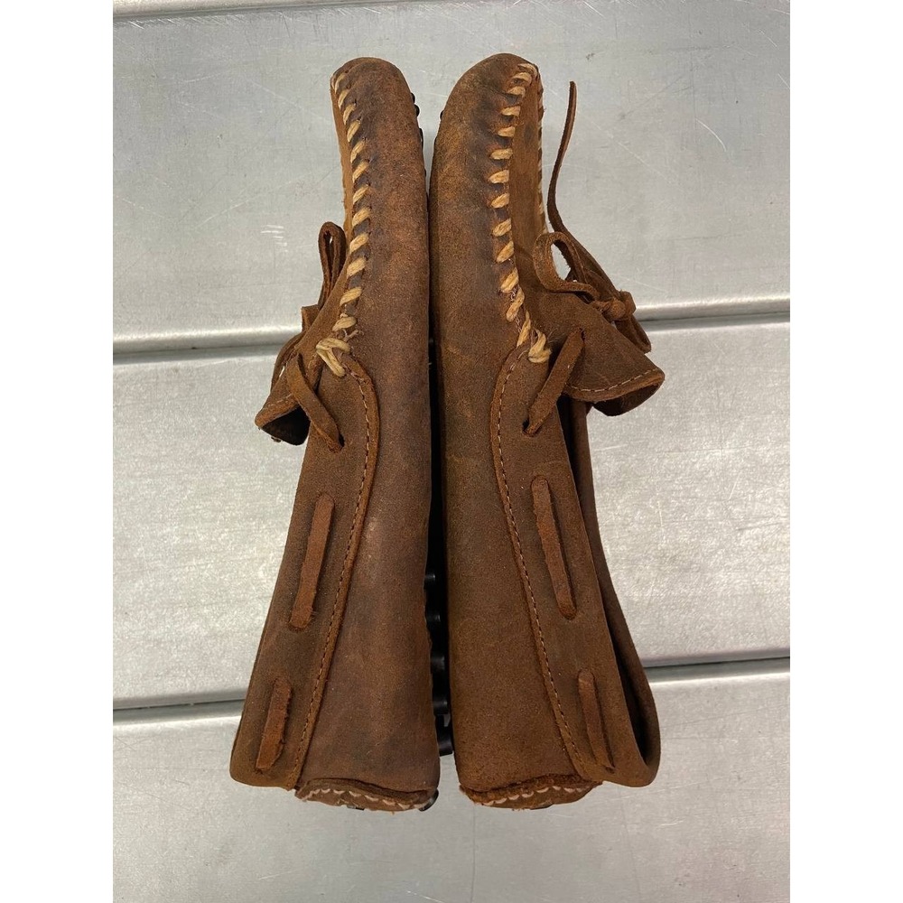 Minnetonka Moccasin Womens 6m Slip On Brown Leather Driving Loafers - Picture 3 of 9